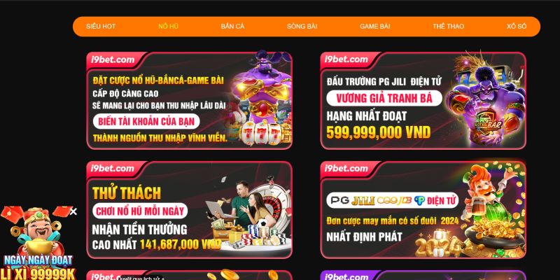 Khuyến mãi i9BET siêu khủng tại sảnh slot